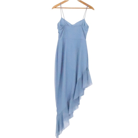 Y2K Windsor Babydoll Asymmetrical Midi Dress Fairy Grunge Mermaid Glitter Size L - Picture 6 of 8